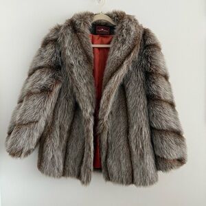 Sergio Valente Gray and Brown Faux fur